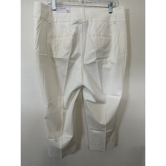 Lane Bryant The Four Season Mid Rise Capri White Pants Size 16 - Picture 4 of 10